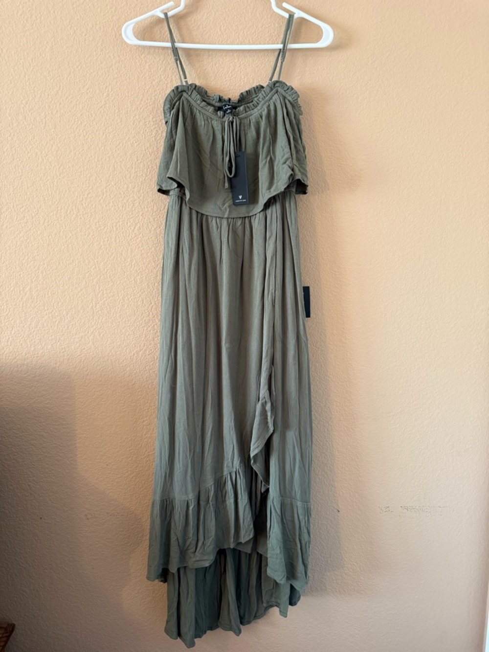 Lulu's Olive Green High Low Maxi Dress